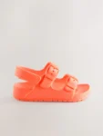 Orange Double Buckle Ankle Strap EVA Sandals
