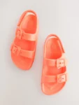 Orange Double Buckle Ankle Strap EVA Sandals