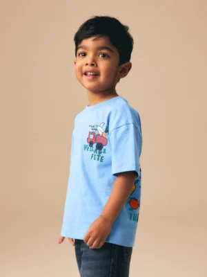 Blue Village Fete Short Sleeve Back Print T-Shirt