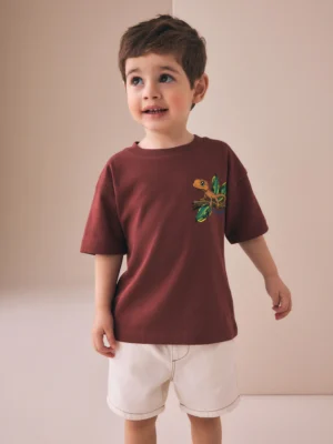 Burgundy Red Gecko Short Sleeve Back Print T-Shirt