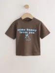 Brown Bunny Short Sleeve Easter Graphic T-Shirt