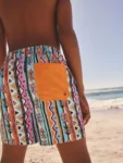 Multicoloured Aztec Printed Swim Shorts