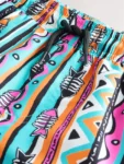 Multicoloured Aztec Printed Swim Shorts
