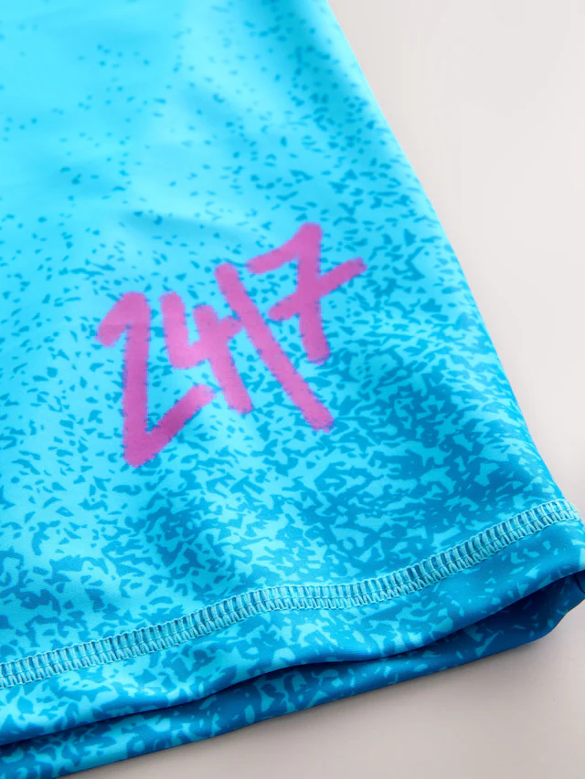 Blue Graffiti Short Sleeve Rash Vest