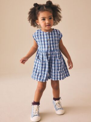 Blue Gingham Trapeze Playsuit
