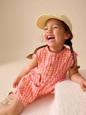 Pink/Yellow Banana Trapeze Playsuit