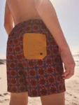 Rust Brown Printed Swim Shorts