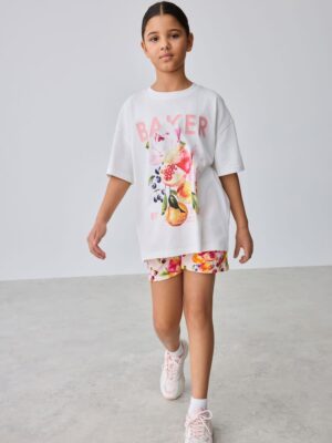 Baker by Ted Baker 2 Piece Oversized Graphic T-Shirt & Printed Shorts Set