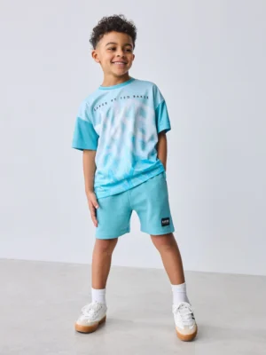 Baker by Ted Baker Oversized Ombre Blue T-Shirt and Shorts Set