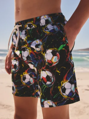 Football Printed Swim Shorts