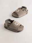 Neutral Lion Touch Fastening Slider Sandals