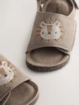 Neutral Lion Touch Fastening Slider Sandals