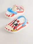 Red Stripe Mickey Mouse Slider Clogs