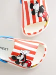 Red Stripe Mickey Mouse Slider Clogs