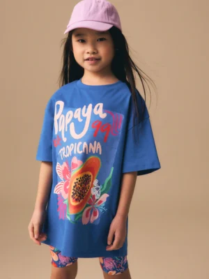 Blue Papaya T-Shirt and Cycling Shorts Set