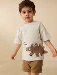 Cream Dinosaur Short Sleeve Interactive T-Shirt
