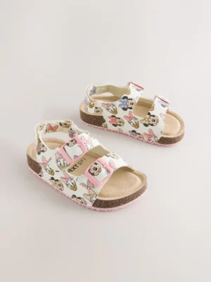 Pink Standard Fit (F) Minnie Mouse Corkbed Double Two Strap Sandals