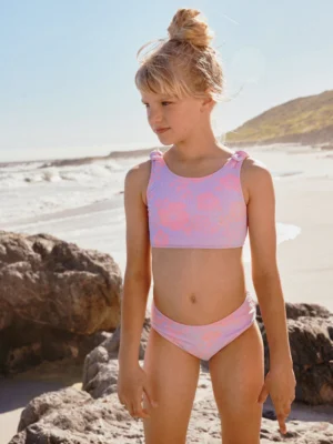 Lilac Purple Hibiscus Crinkle Bikini