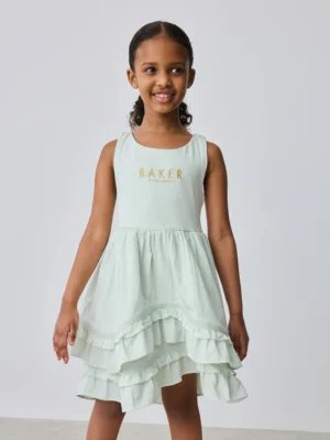 Baker by Ted Baker Tiered Cotton Poplin Mix Dress