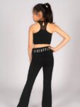 Pineapple Black Logo Mesh Panel Girls Crop Top