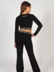 Pineapple Black Tape Girls Long Sleeve Crop Top