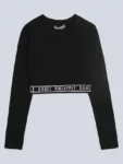 Pineapple Black Tape Girls Long Sleeve Crop Top