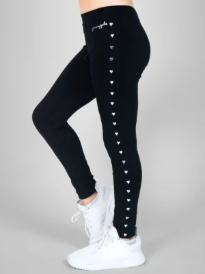 Pineapple Black Heart Stud Leggings