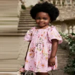 Pink Floral Printed Cotton Dress