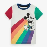 White Rainbow Mickey Mouse Short Sleeve T-Shirt