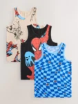 Multi Spiderman Vests 3 Pack