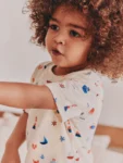 Blue/Ecru Short Pyjamas 3 Pack