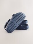 Navy Double Buckle Ankle Strap EVA Sandals