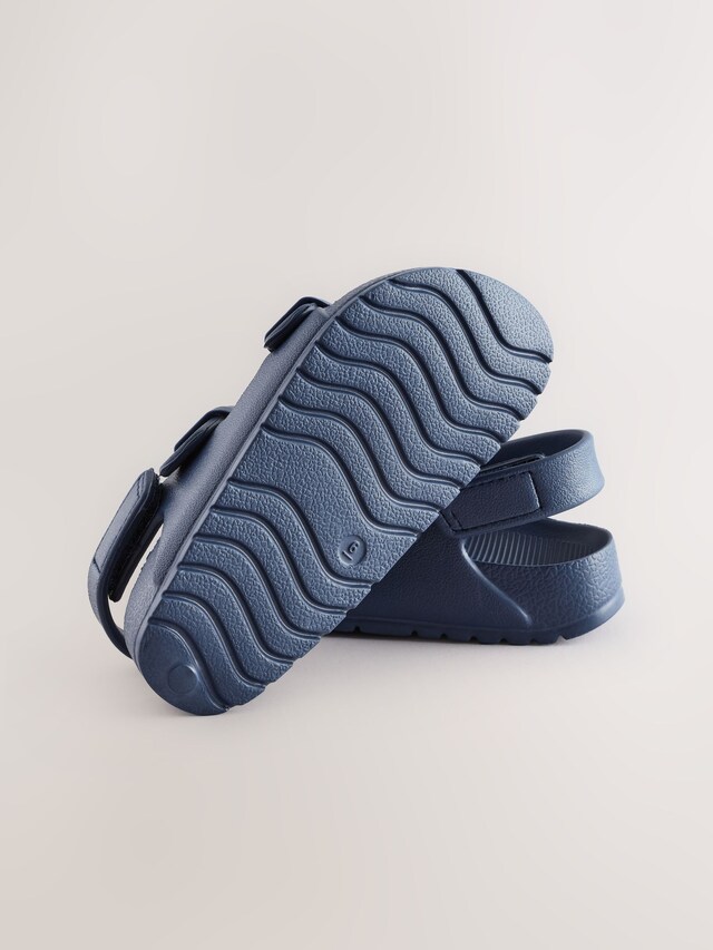 Navy Double Buckle Ankle Strap EVA Sandals