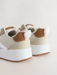 Neutral Standard Fit (F) Elastic Lace Trainers