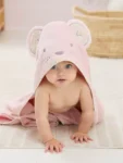 JoJo Maman Bébé Pink Mouse Character Hooded Towel