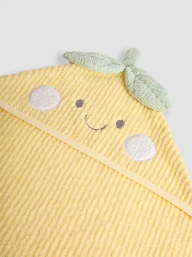 JoJo Maman Bébé Yellow Lemon Character Hooded Towel
