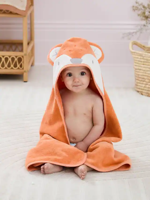 JoJo Maman Bébé Orange Fox Character Hooded Towel