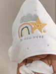 White Im New Here 100% Cotton Hooded Baby Towel