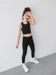 Black Sports Crop Top (5-16yrs)