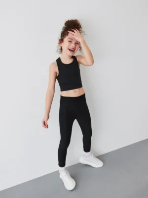 Black Sports Crop Top (5-16yrs)