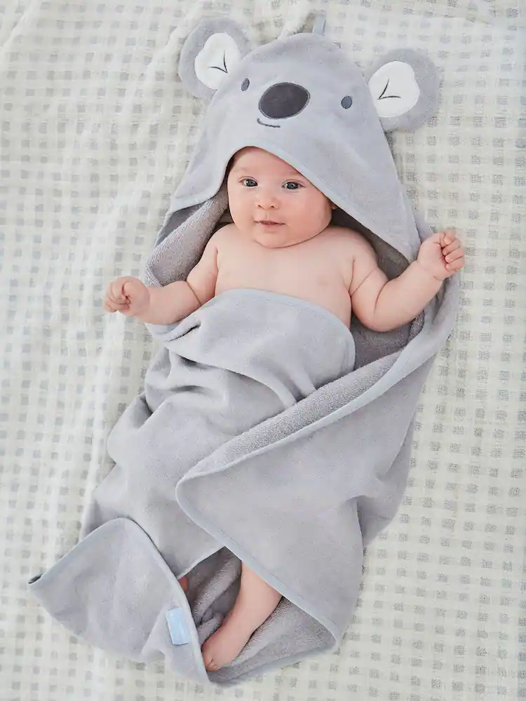 JoJo Maman Bébé Grey Koala Character Hooded Towel