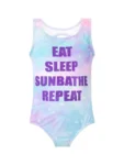 Character Purple Eat Sleep Eat Sleep Sunbathe Repeat Swimsuit