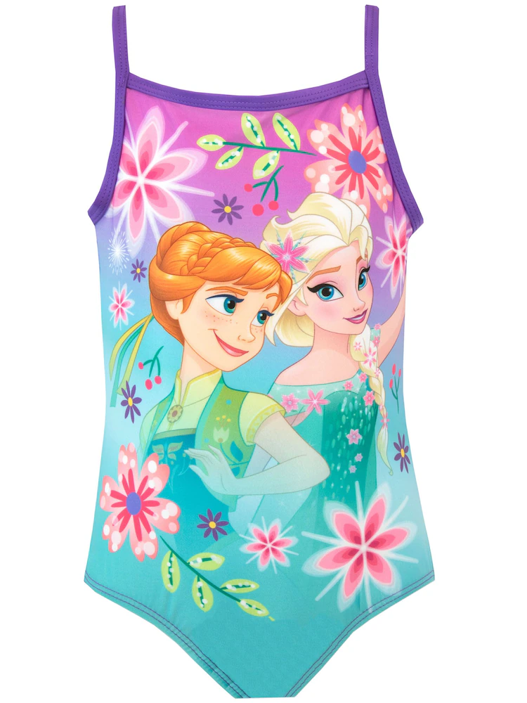 Character Purple Frozen Anna And Elsa Swimsuit