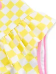 Character Yellow Pattern Checker Board Flower Swimsuit