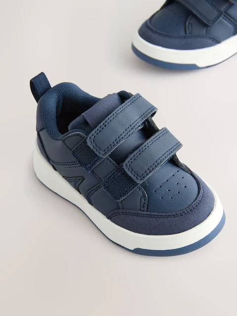 Navy Standard Fit (F) Touch Fastening Two Strap Trainers
