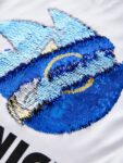White/Blue Sonic Flippy Sequin T-Shirt