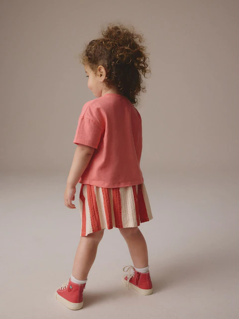 Cherry Pink Short Sleeve Skirt Set (3mths-7yrs)