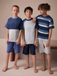 Navy/Grey Shorts Pyjamas 3 Pack