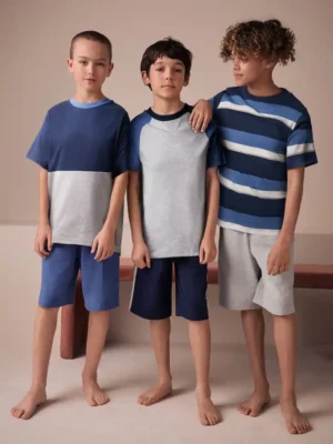 Navy/Grey Shorts Pyjamas 3 Pack