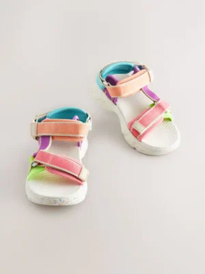 Bright Chunky Touch and Close Fastening Trekker Sandals